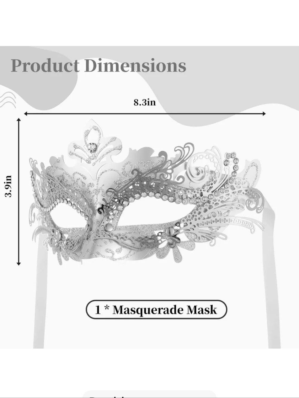 Masquerade Mask Metal Mask Sparkling Rhinestone Prom Cosplay Madi Gras Parties